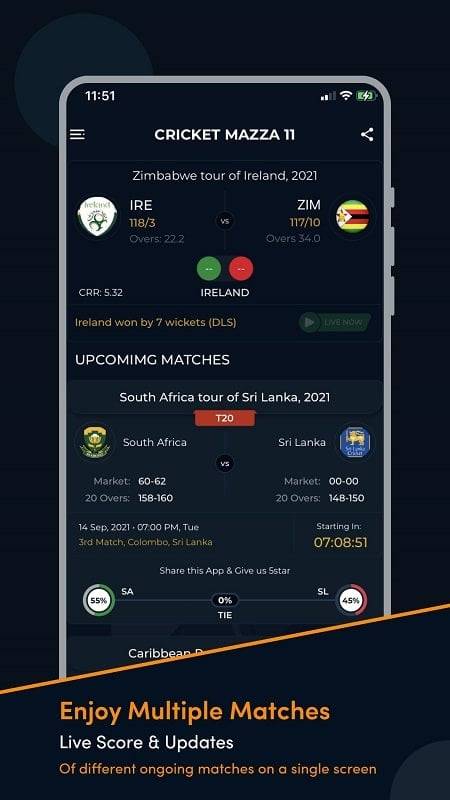 Cricket Mazza 11 Live Line應用截圖第1張