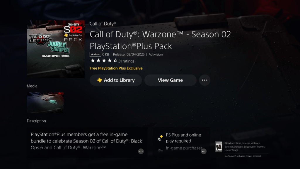 Call of Duty: Warzone Season 02 PlayStation Plus Pack