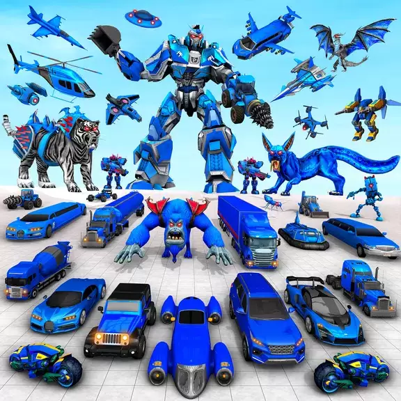 Police Tiger Robot Car Game 3d Ekran Görüntüsü 1