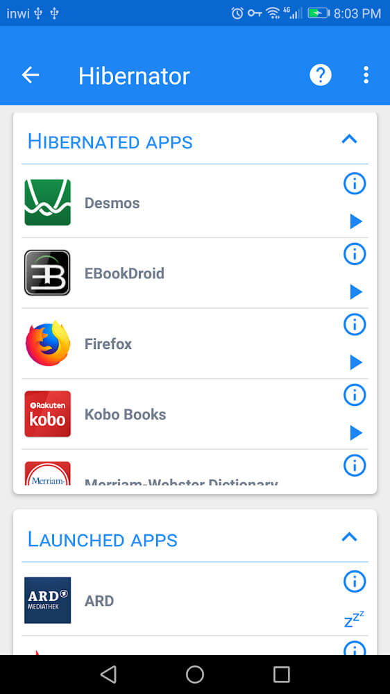 Hibernator: Force Stop Apps Screenshot 2