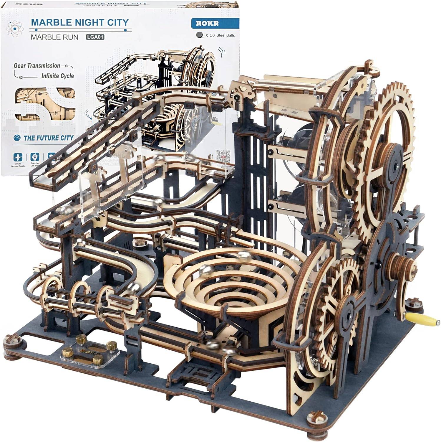 ROKR 3D Wooden Puzzle Marble Run