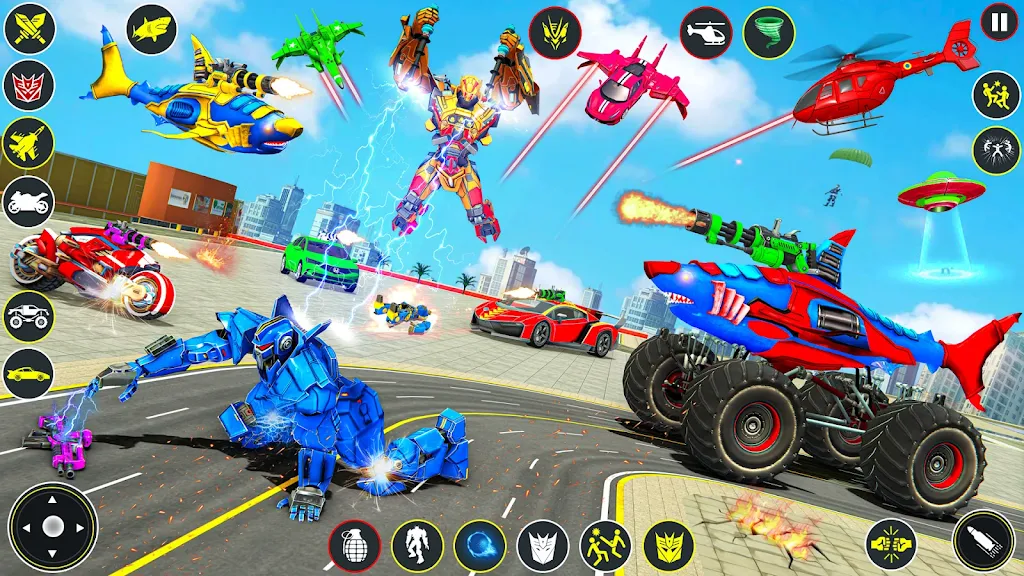 Monster Truck Robot Shark Game Screenshot 2