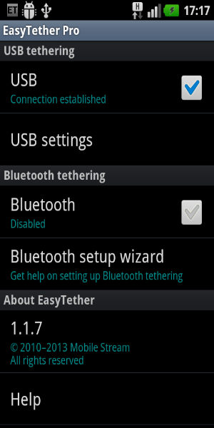 EasyTether Pro Capture d'écran 1