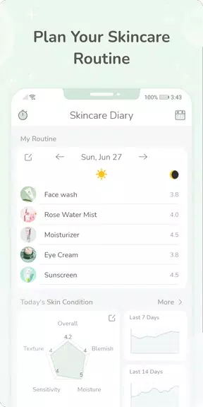 Skincare Diary - 皮膚管理，記錄護膚日常應用截圖第1張