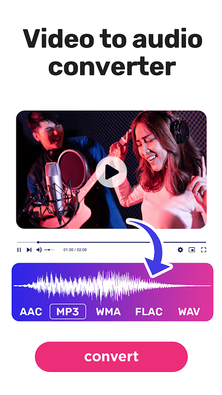 Video to audio, mp3 converter應用截圖第1張