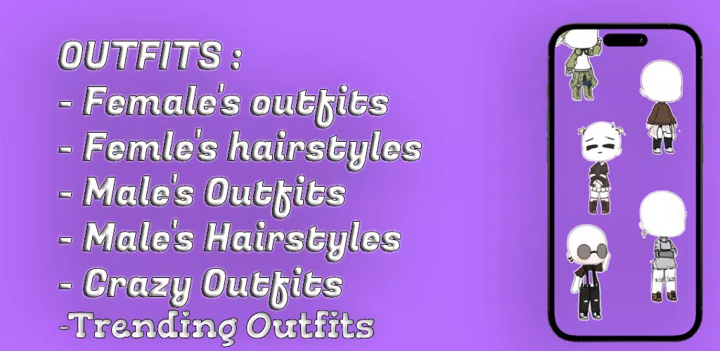 Gacha Outfits and Hairstyles 스크린샷 2