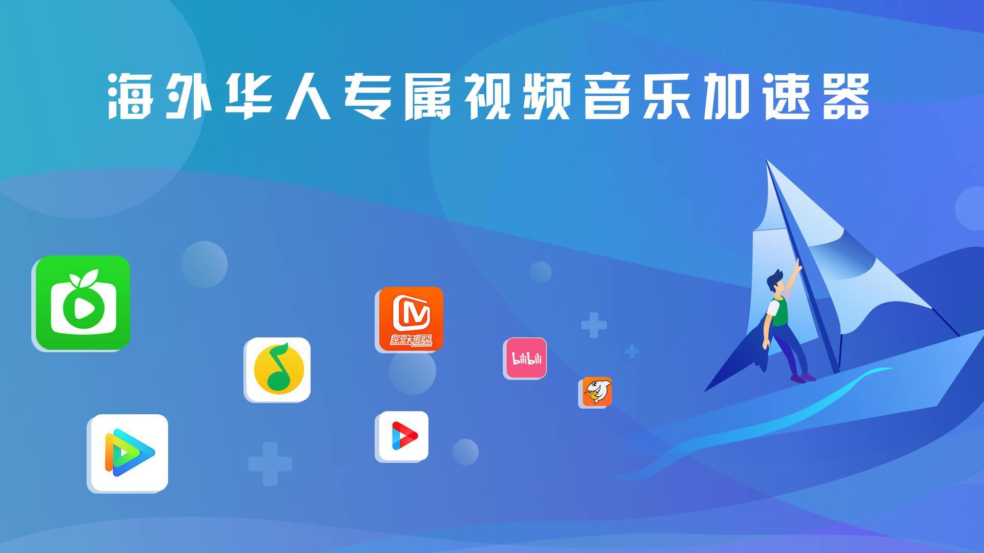 快帆TV版 - 海外华人回国加速器VPN，畅享大陆音乐视频 스크린샷 1