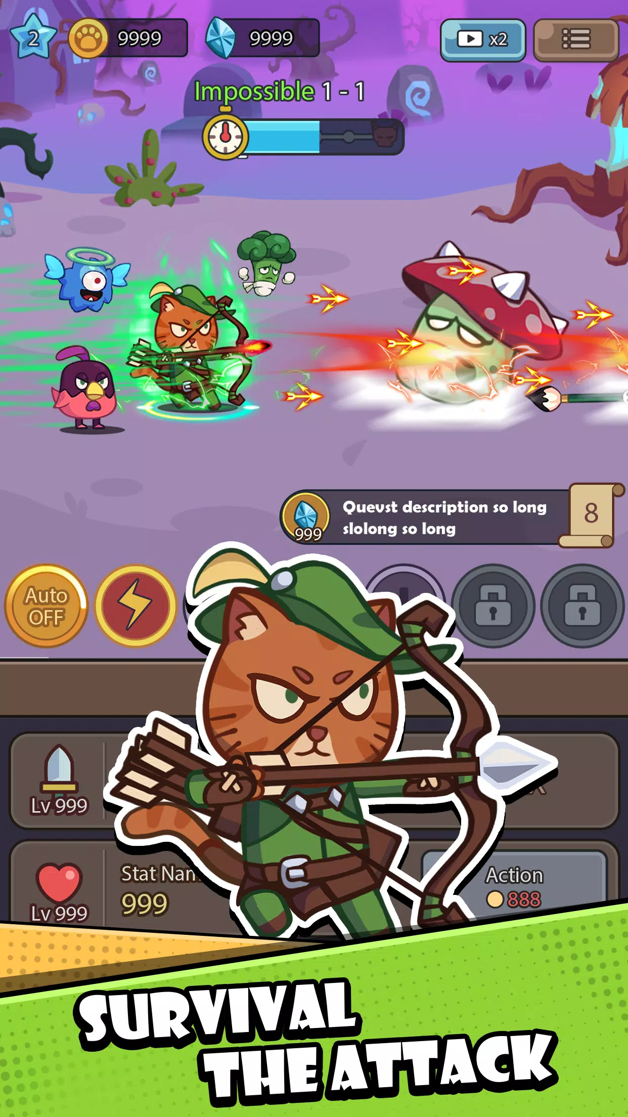 Cat Hero: Idle RPG War スクリーンショット 2