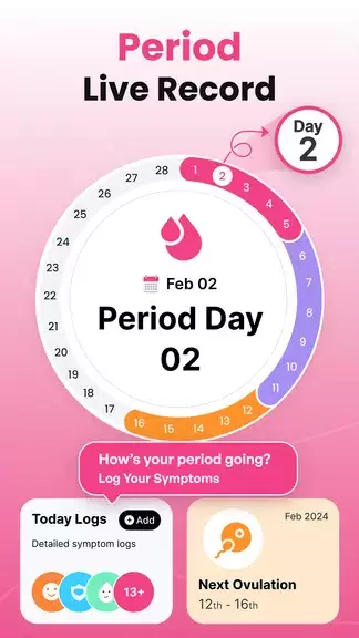 Period Tracker Ovulation Cycle Schermafbeelding 1