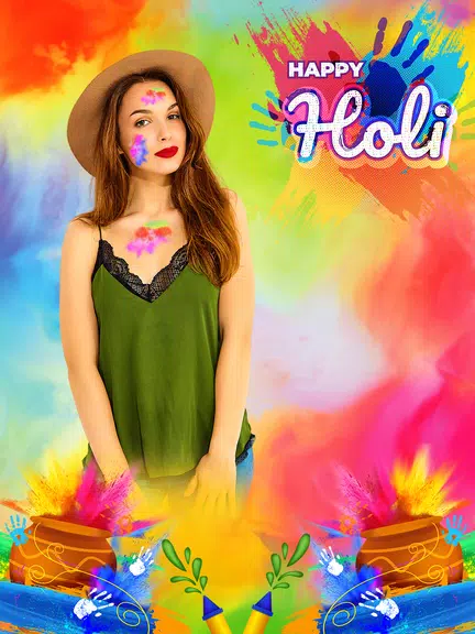 Happy Holi Video Maker Скриншот 2