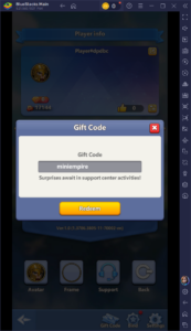 Redeeming a Gift Code