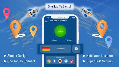 VPN Super Unlimited : Fast VPN Tangkapan skrin 2