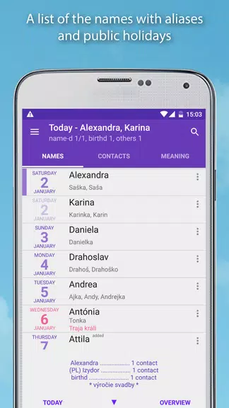 Name days Screenshot 2
