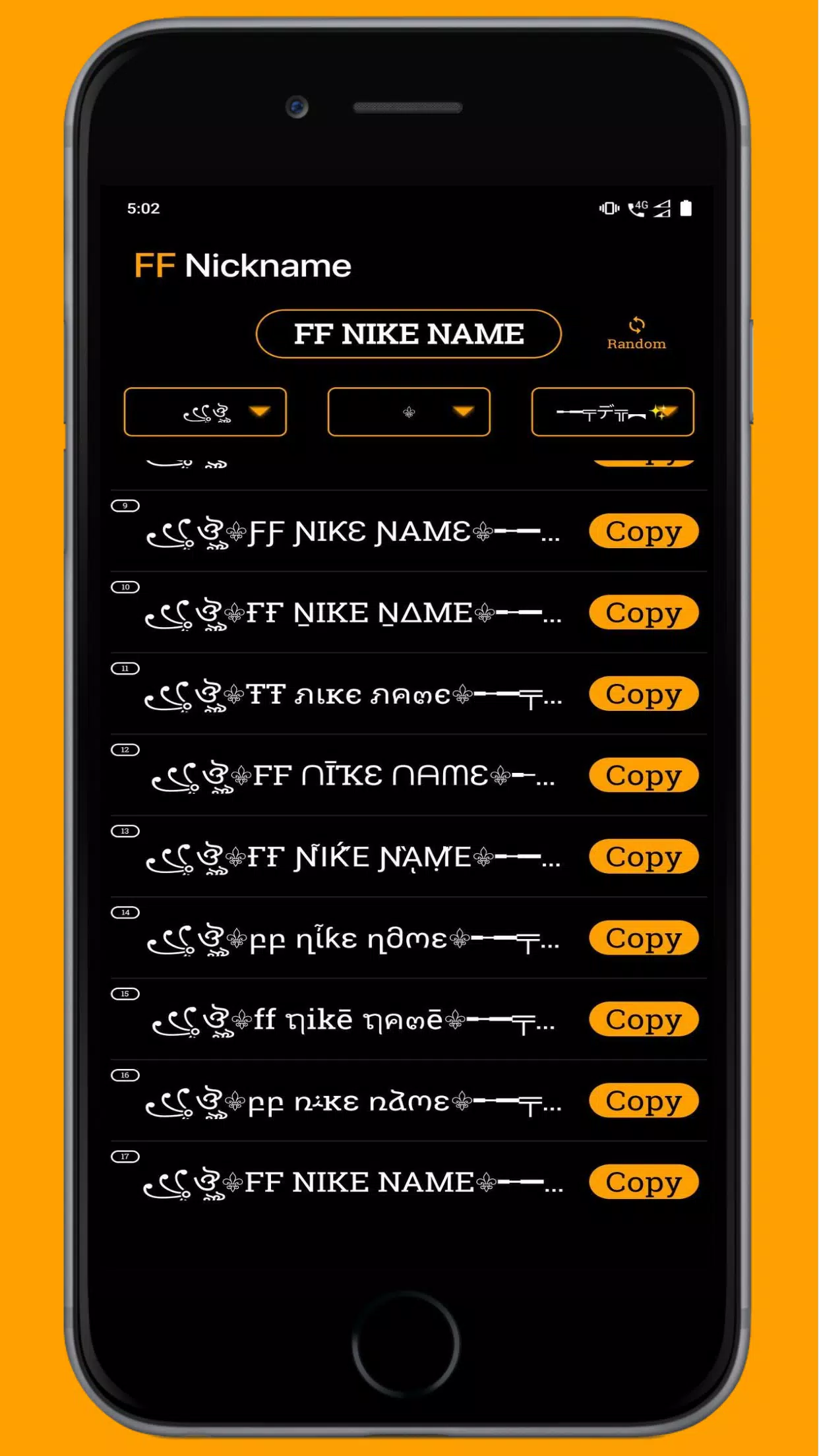 FF Name Creator - Nickname Generator For Games Captura de tela 3