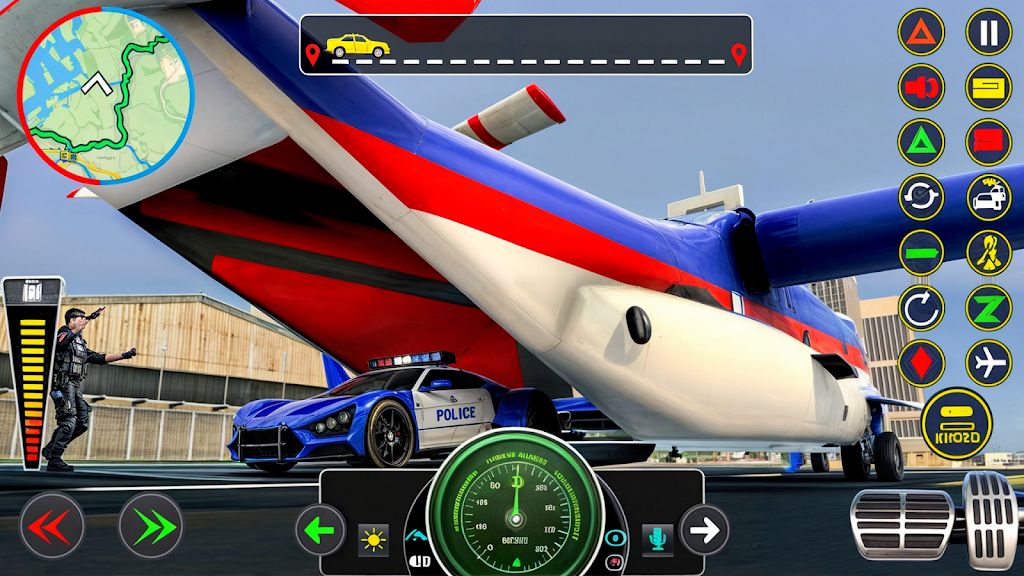 Police Muscle Car Cargo Plane Screenshot 2