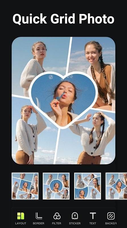 Grid Photo Collage Maker Quick Ảnh chụp màn hình 1