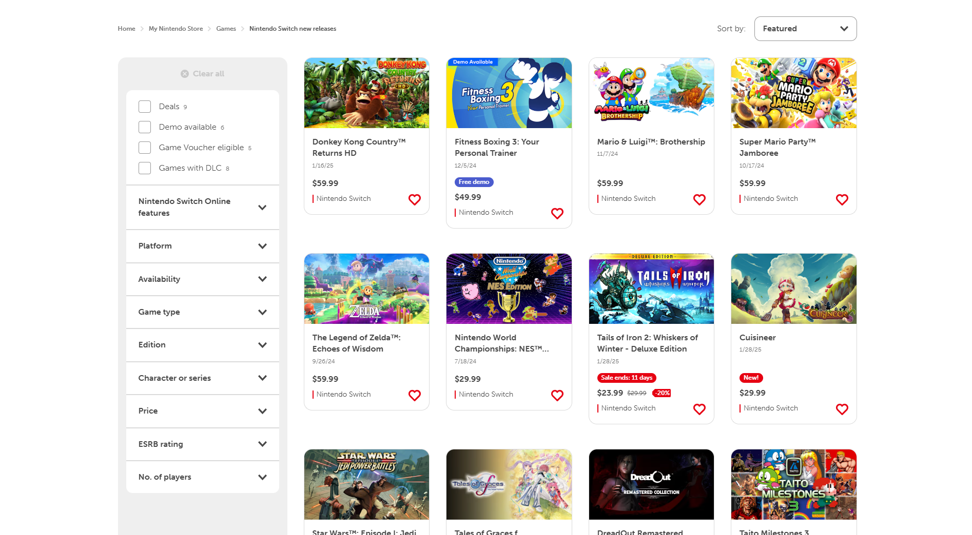 Nintendo Browser Storefront