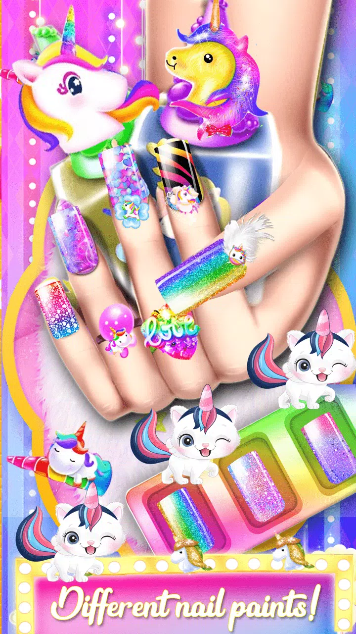 Unicorn Acrylic Nails Makeover Zrzut ekranu 1