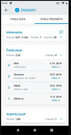 Bakaláři OnLine Ekran Görüntüsü 3