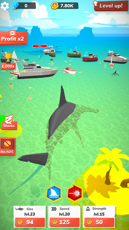 Idle Shark World - Jogo Tycoon Captura de tela 3