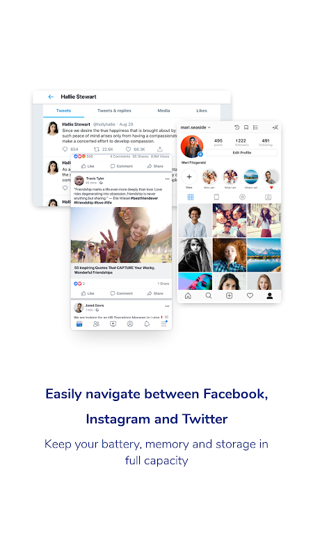 Social One - Facebook, Instagram & Twitter Screenshot 1