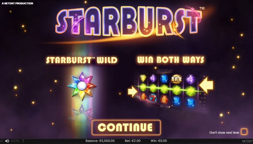 Schermata Starburst Slot 3