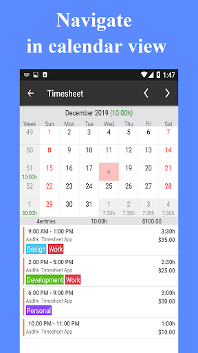 Timesheet – Work Hours Tracker ဖန်သားပြင်ဓာတ်ပုံ 2