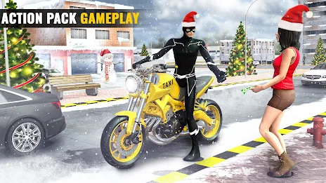 Superhero Bike Taxi Bike Games Ekran Görüntüsü 3