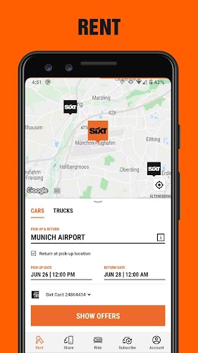 SIXT rent. share. ride. plus.應用截圖第2張