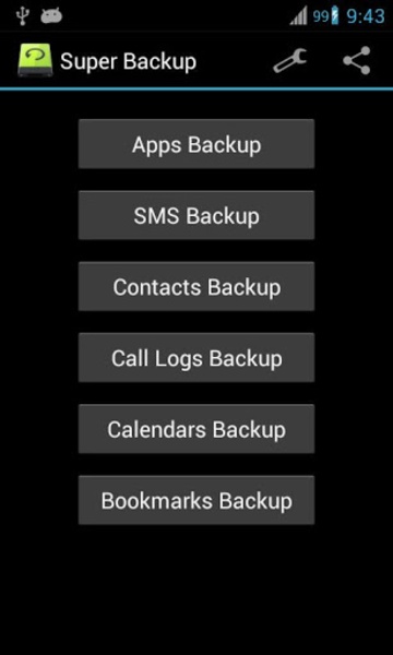 Super Backup: SMS y contactos Captura de pantalla 3