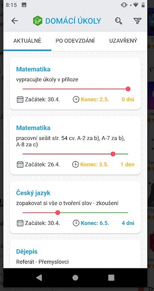 Bakaláři OnLine Ekran Görüntüsü 2