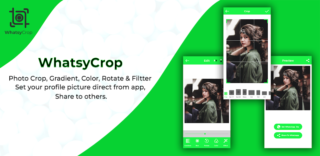 WhatsyCrop: DP Photo Editor Schermafbeelding 1