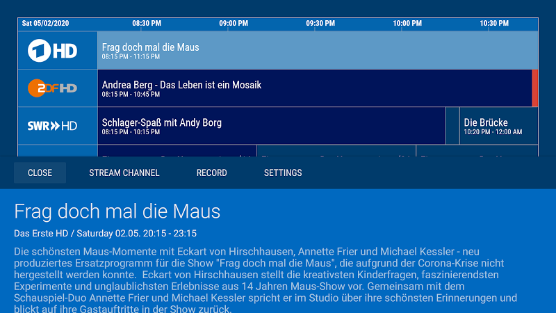 dream Player TV for TVheadend Screenshot 4