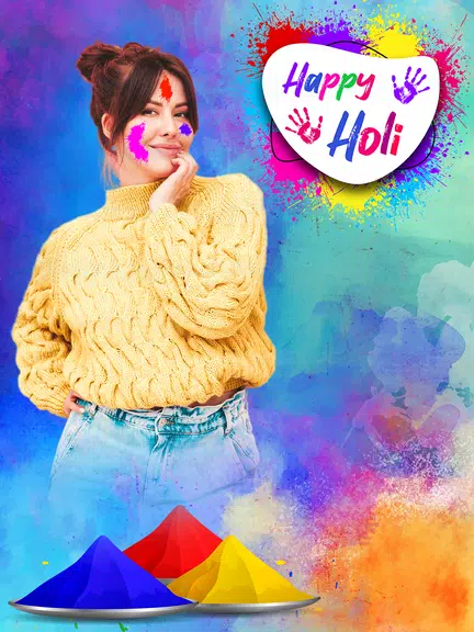 Happy Holi Video Maker Скриншот 3