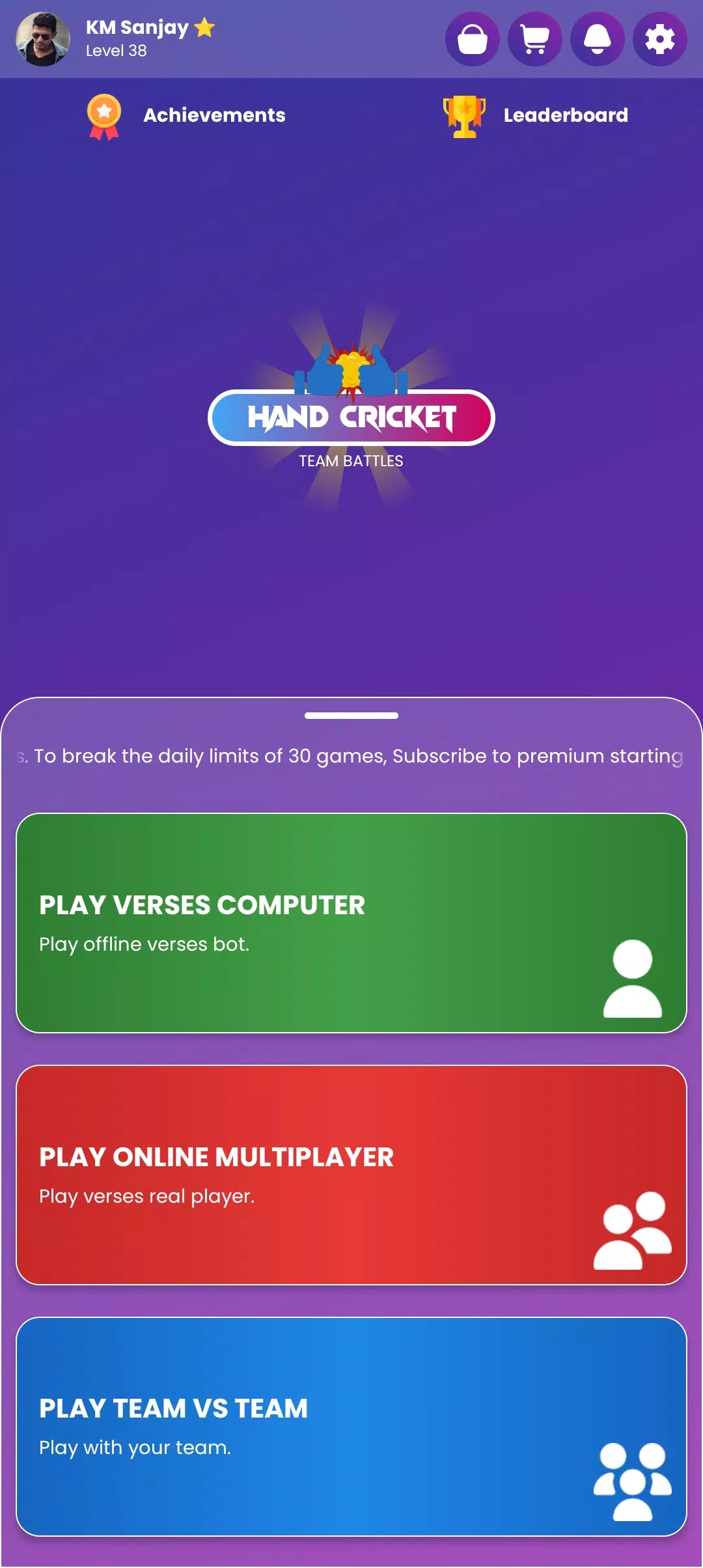 Hand Cricket Screenshot 1