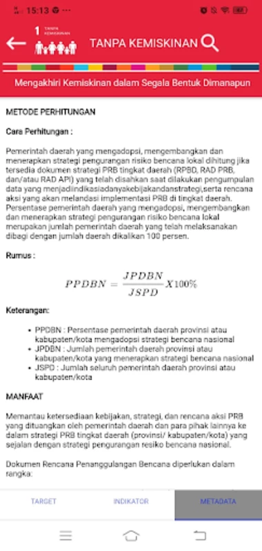 SDG Metadata Indonesia Zrzut ekranu 2