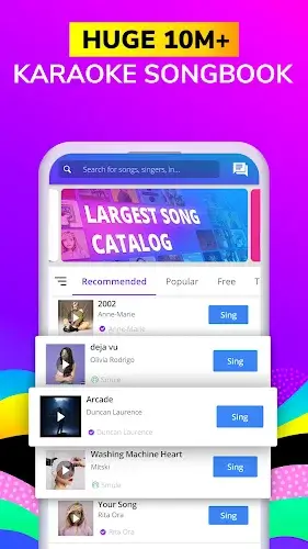 Smule: +10M Karaoke Cançōes Captura de tela 3