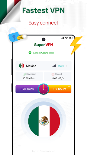 Mexico VPN - Get Mexican IP 스크린샷 1