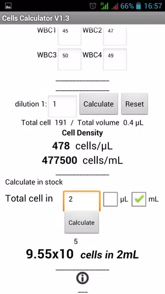 Cells Calculator Screenshot 2