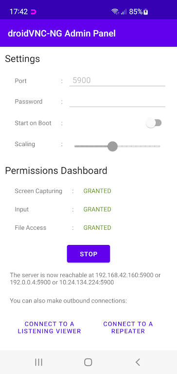 droidVNC-NG VNC Server 스크린샷 1