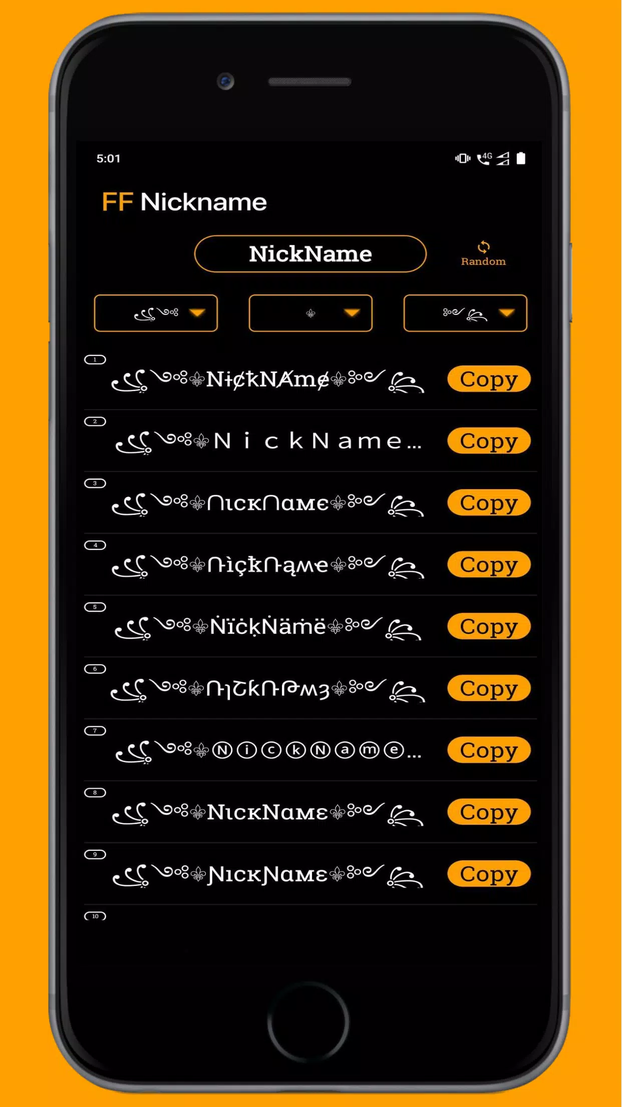 FF Name Creator - Nickname Generator For Games स्क्रीनशॉट 2