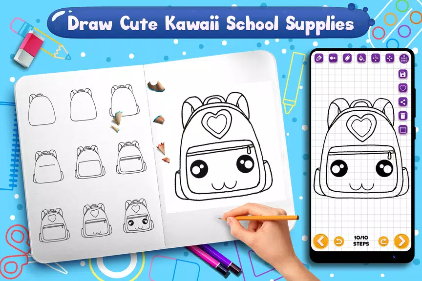 Learn to Draw School Supplies Captura de pantalla 3