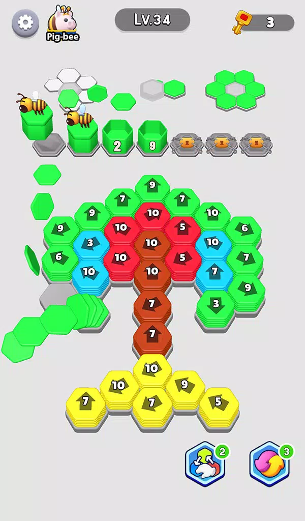 Bee Out - Hexa Away Puzzle Ảnh chụp màn hình 2