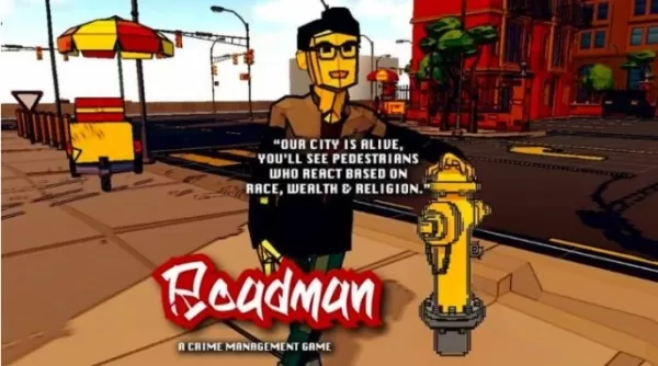 isang animated na tao na nakatayo sa foothpath na may hawak na isang hydrant ng apoy