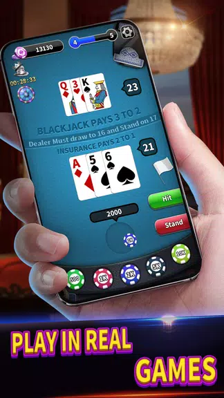 BlackJack 21 lite offline game स्क्रीनशॉट 1