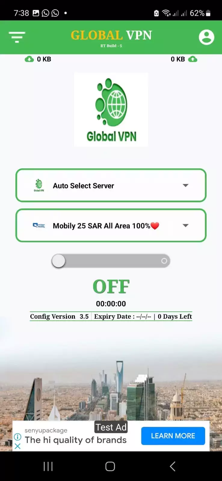 Schermata Global VPN 2