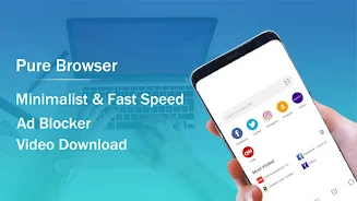 Pure Web Browser-Ad Blocker স্ক্রিনশট 1