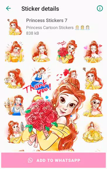 Princess Cartoon WAsticker Screenshot 3