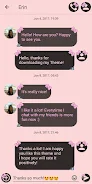 SMS Theme Ribbon Pink messages Schermafbeelding 2