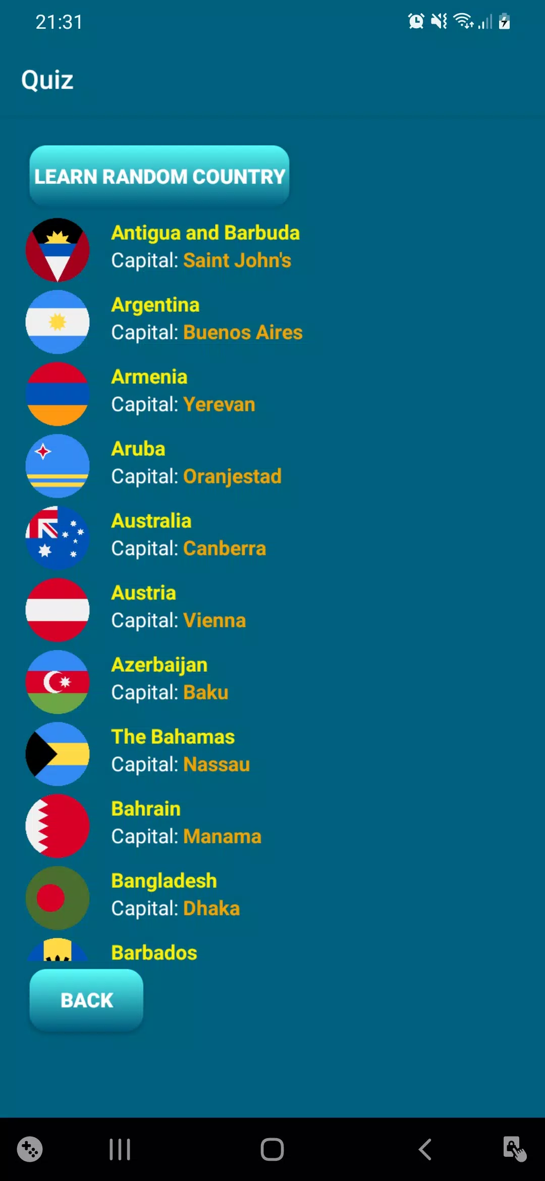 Countries, capitals, flags - W 스크린샷 2